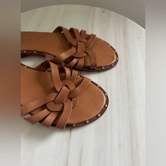 Schutz Women's Brown Leather Phoenix Sandal Size 8.5 - Picture 15 of 15
